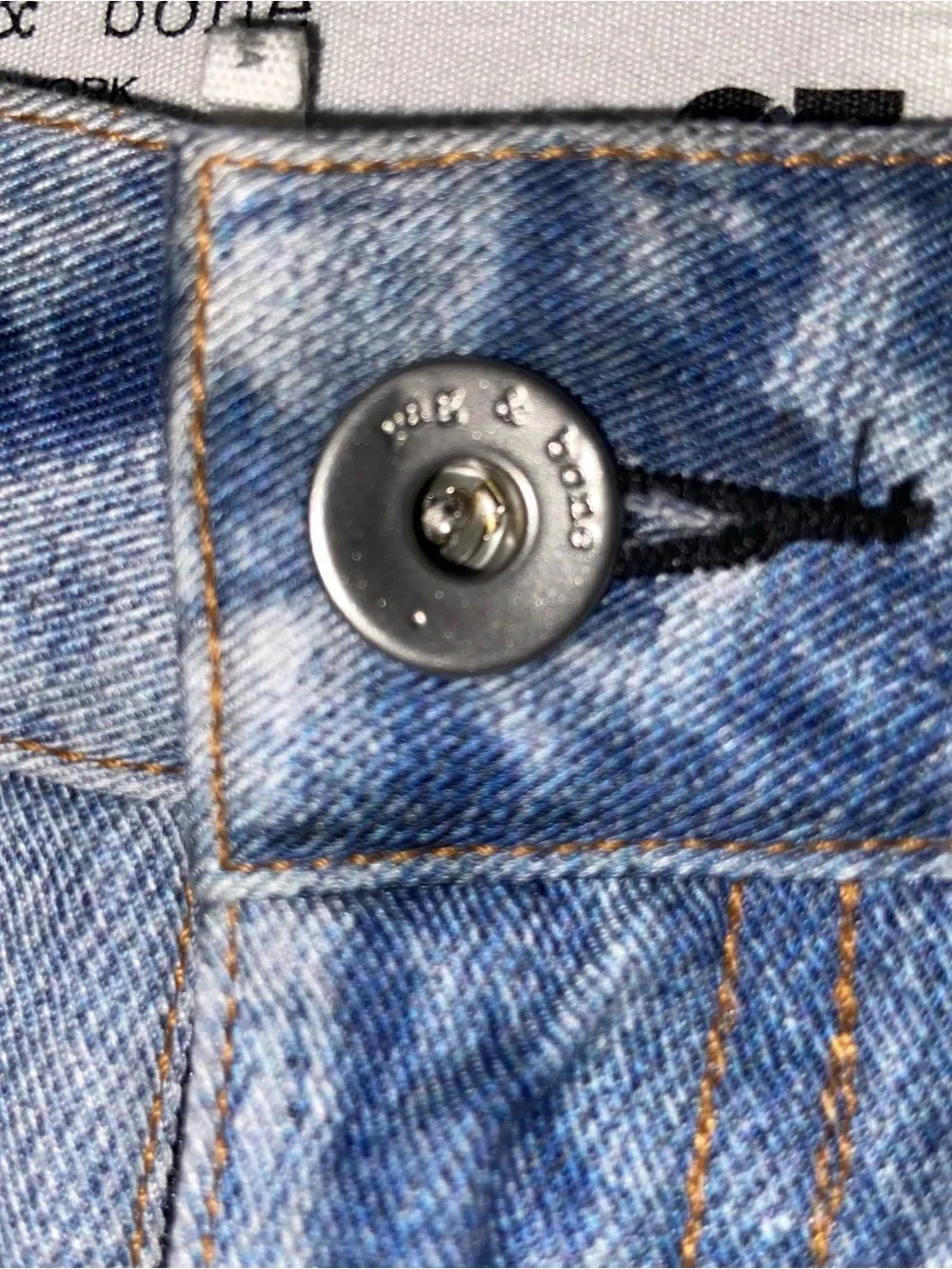 Rag & Bone Skirt Womens Sz 27 Tulip Liquid Miramar Denim Midi Tencel Chambray